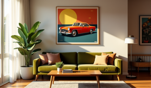 L'élégance rétro des affiches automobiles dans votre intérieur