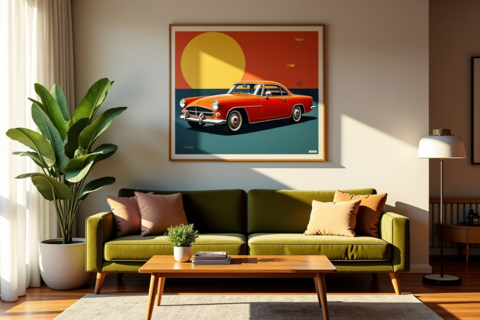 L'élégance rétro des affiches automobiles dans votre intérieur
